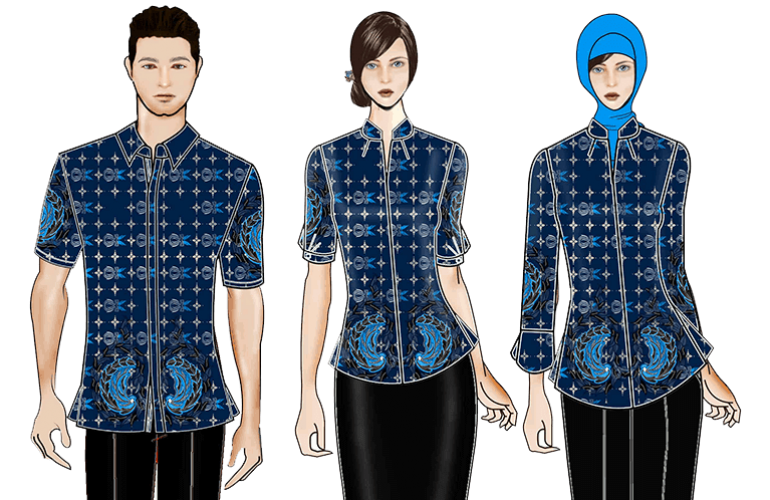 Jasa Desain Produksi Seragam  Kantor Model Batik NAM